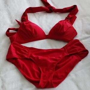 Red Bikini Set S Top M Bottom